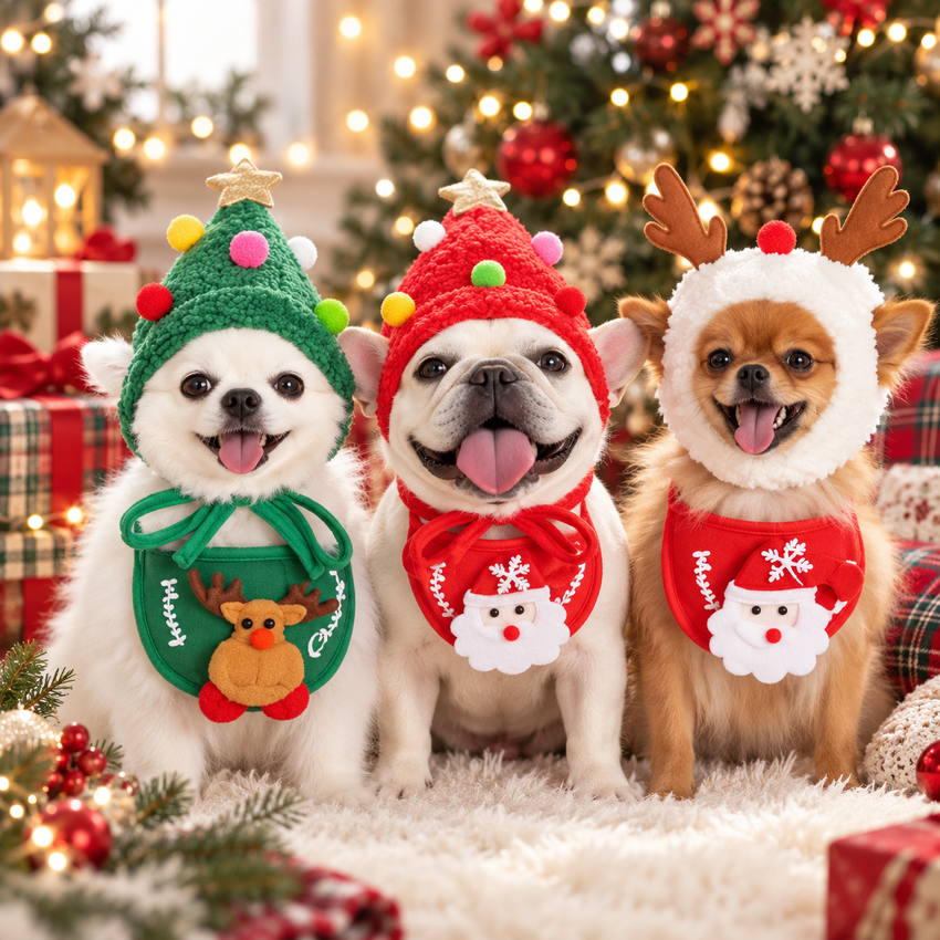 Gorrito Navideño para Mascotas con Cuello Decorativo - vista 1