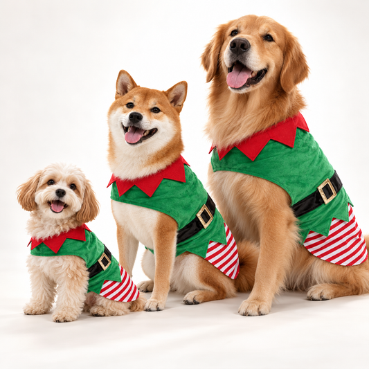 Disfraz de Duende Navideño para Perros y Gatos