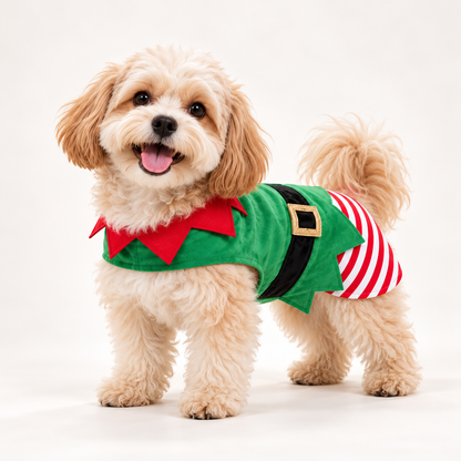 Disfraz de Duende Navideño para Perros y Gatos