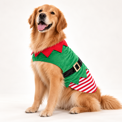Disfraz de Duende Navideño para Perros y Gatos